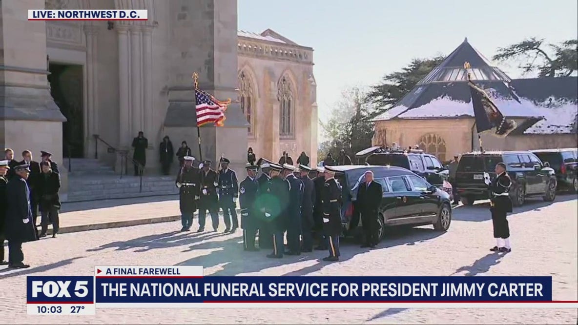 Jimmy Carter's casket carried into National Cathedral for funeral